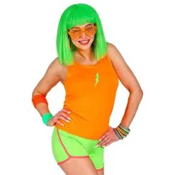 Sportieve Hotpants Neon Groen Vrouw -80s Kleding Winkel wdm 2019 01466 5 7