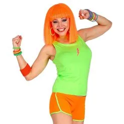 Sportieve Hotpants Neon Oranje Vrouw -80s Kleding Winkel wdm 2019 01468 2 11