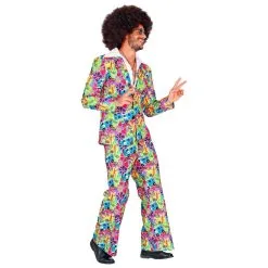 Vrolijke Kleurige Hippie Symbolen Man Kostuum -80s Kleding Winkel wdm 2019 0934 4 11