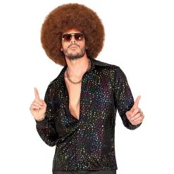 Groovy Style Disco Zwarte Stippen Shirt 70s Man -80s Kleding Winkel wdm 2019 1008 5 12