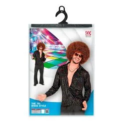 Groovy Style Disco Zwarte Stippen Shirt 70s Man -80s Kleding Winkel wdm 2019 1008 6 12