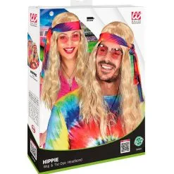 Hippie Pruik Met Hoofdband Tie Dye Blond -80s Kleding Winkel wdm 2021 02849 6 1