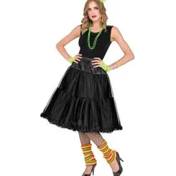 Knielange Tulle Rok Petticoat 65 Centimeter, Zwart Vrouw -80s Kleding Winkel wdm 2021 10351 2 2