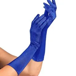 Elegante Handschoenen Satijn Elastaan 40 Centimeter Blauw -80s Kleding Winkel wdm 2021 14411 3