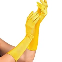 Elegante Handschoenen Satijn Elastaan 40 Centimeter Geel -80s Kleding Winkel wdm 2021 14412 3
