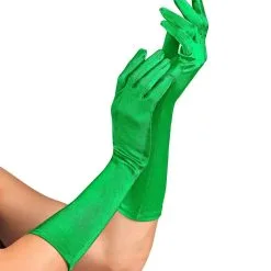 Elegante Handschoenen Satijn Elastaan 40 Centimeter Groen -80s Kleding Winkel wdm 2021 14413 3