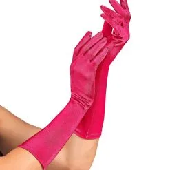 Elegante Handschoenen Satijn Elastaan 40 Centimeter Roze