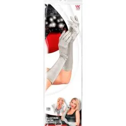 Elegante Handschoenen Satijn Elastaan 40 Centimeter Zilver -80s Kleding Winkel wdm 2021 14419 4