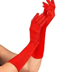 Elegante Handschoenen Satijn Elastaan 40 Centimeter Rood -80s Kleding Winkel wdm 2021 14422 3
