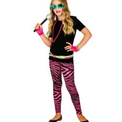 80s Legging Funky Star Neon Roze Meisje