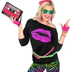 80s Shirt Big Kiss Vrouw