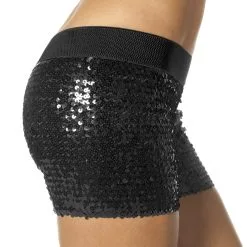Hotpants Pailletten Zwart Vrouw -80s Kleding Winkel wlb2017 6431a 3 12