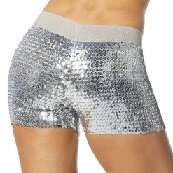 Hotpants Pailletten Zilver Vrouw -80s Kleding Winkel wlb2017 6431c 4 11