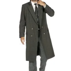 Voorkant 10 Roaring 20s Overjas Birmingham Grijs Man