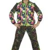 Super Druk Neon Graffiti Jaren 80 Trainingspak Man Kostuum