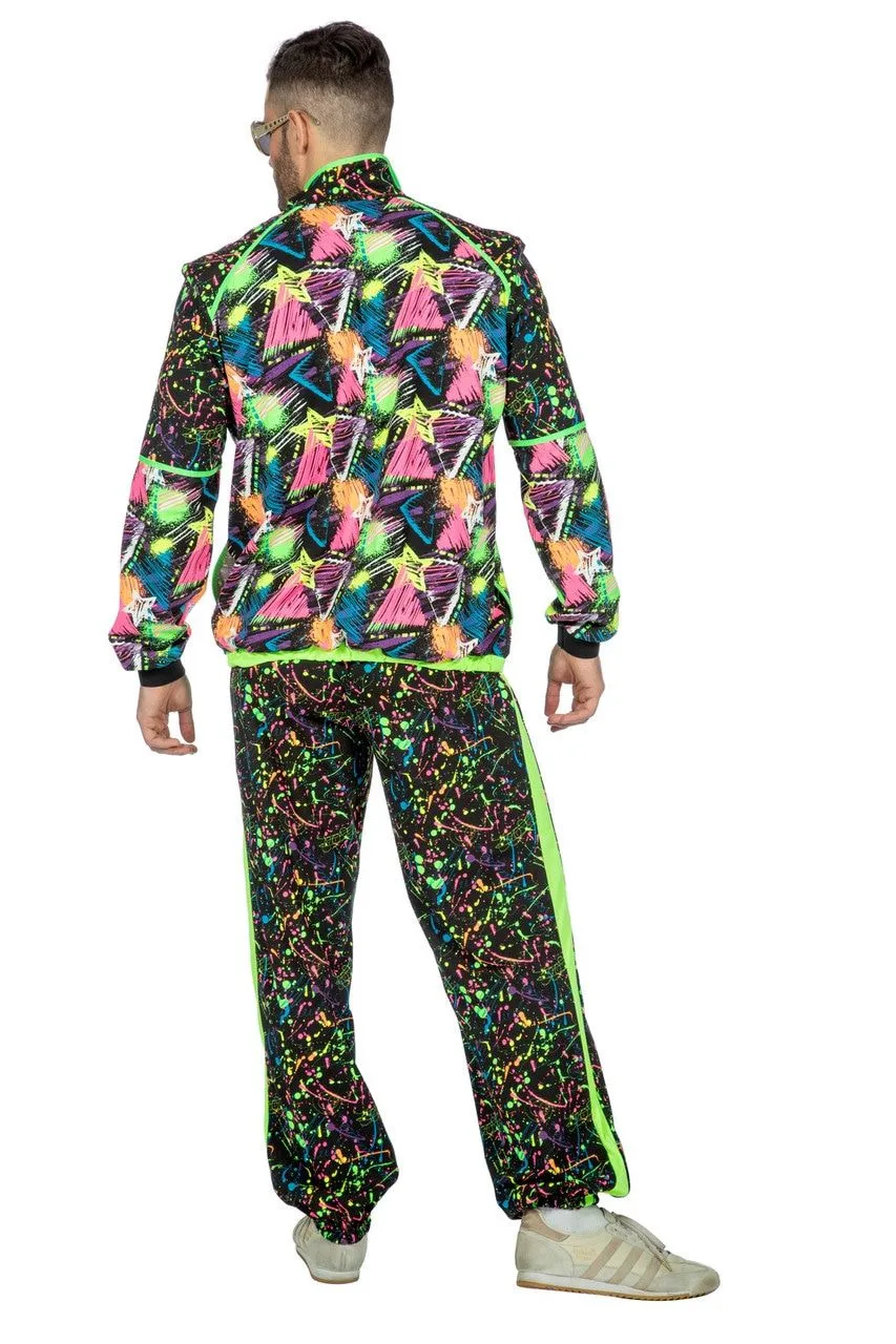 Super Druk Neon Graffiti Jaren 80 Trainingspak Man Kostuum 5 Super Druk Neon Graffiti Jaren 80 Trainingspak Man Kostuum - Afbeelding 3