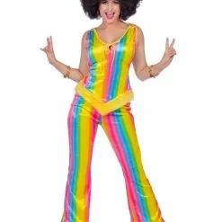 Hippie Kleurenfestijn Streep Helga Vrouw Kostuum